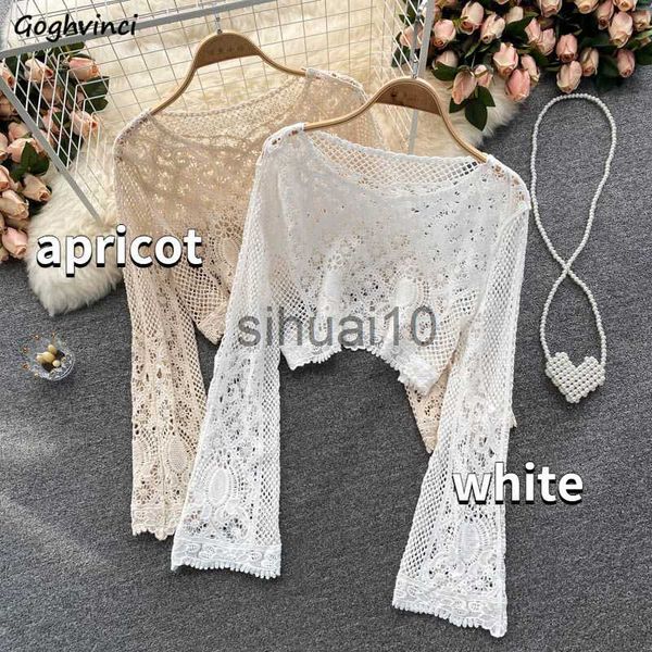 women's blouses shirts blouses women retro hollow out all-match sweet see-through leisure summer sun-proof korean style female slim cro, White
women's blouses shirts blouses women retro hollow out all-match sweet see-through leisure summer sun-proof korean style female slim cro, White