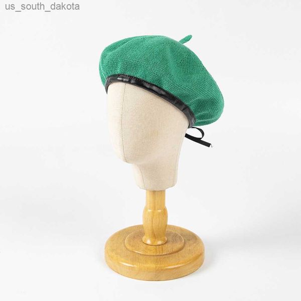children's spring summer new knitted beret breathable linen pu leather hemming adjustable beret painter hat fashion casual hat l230523, Blue;gray
children's spring summer new knitted beret breathable linen pu leather hemming adjustable beret painter hat fashion casual hat l230523, Blue;gray