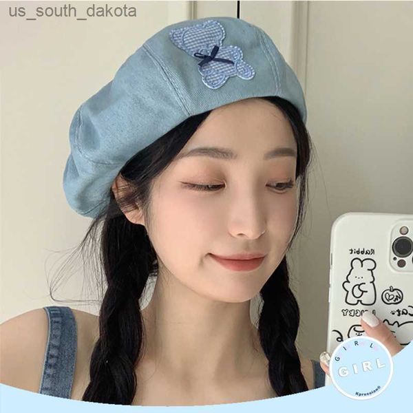 summer kaii navy blue denim beret with bow bear for women fashion thin breathable painter hat girls cute patch berets t133 l230523, Blue;gray
summer kaii navy blue denim beret with bow bear for women fashion thin breathable painter hat girls cute patch berets t133 l230523, Blue;gray