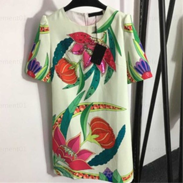 designers dress summer fashion apparel heavy-duty studded floral print round neck short sleeve dresses designer dress for woman 0607, Black;gray
designers dress summer fashion apparel heavy-duty studded floral print round neck short sleeve dresses designer dress for woman 0607, Black;gray