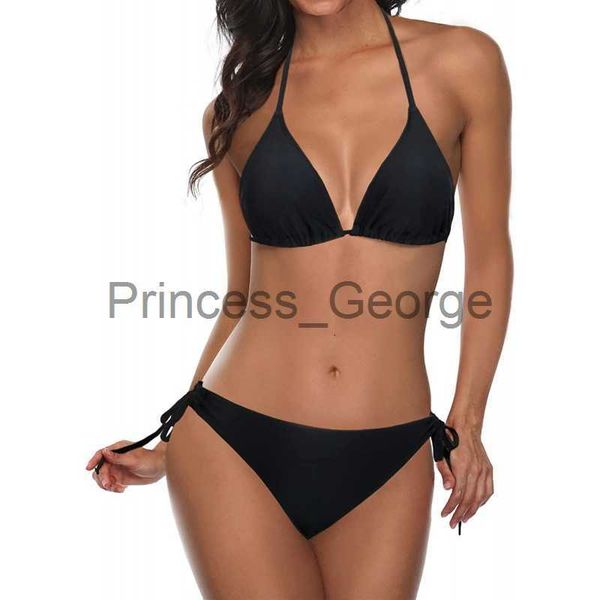 women's plus size swimwear 2023 new push 2 rupee items women two piece halter padded tie side bottom triangle bikini bathing suit summe, Black
women's plus size swimwear 2023 new push 2 rupee items women two piece halter padded tie side bottom triangle bikini bathing suit summe, Black
