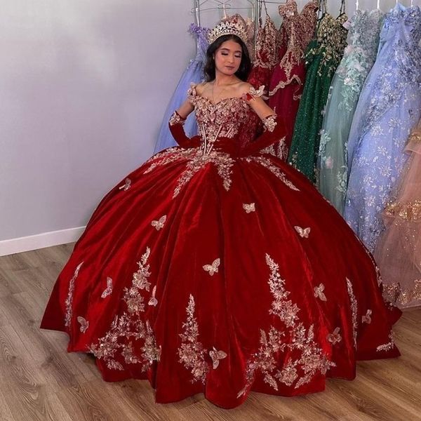 red off the shoulder quinceanera dresses velvet lace up appliques ball gown birthday party dress vestidos de 15 anos, Blue;red
red off the shoulder quinceanera dresses velvet lace up appliques ball gown birthday party dress vestidos de 15 anos, Blue;red