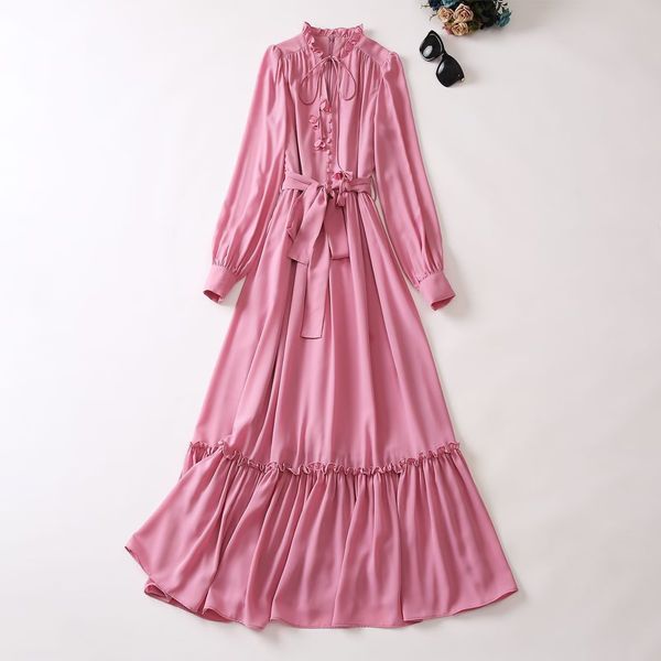 european and american women's dress 2023 summer new style long sleeve standing collar fashion belt pink pleated dress xxl, Black;gray
european and american women's dress 2023 summer new style long sleeve standing collar fashion belt pink pleated dress xxl, Black;gray