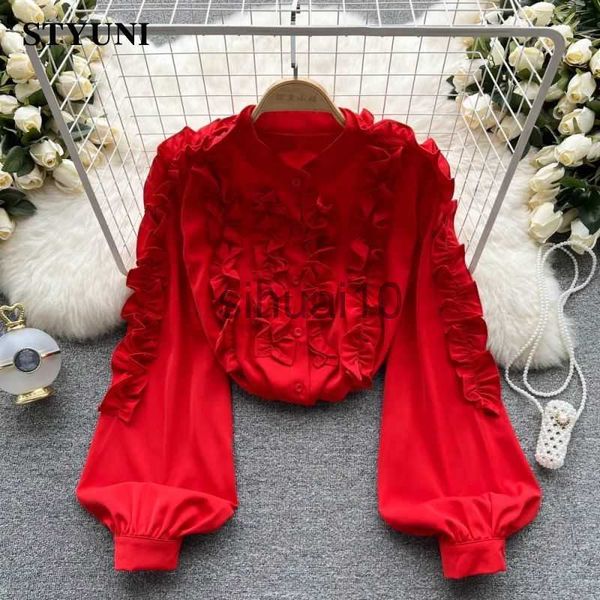 women's blouses shirts french vintage fungus edge three-dimensional decoration women's blouse shirt lantern sleeve single breasted, White
women's blouses shirts french vintage fungus edge three-dimensional decoration women's blouse shirt lantern sleeve single breasted, White