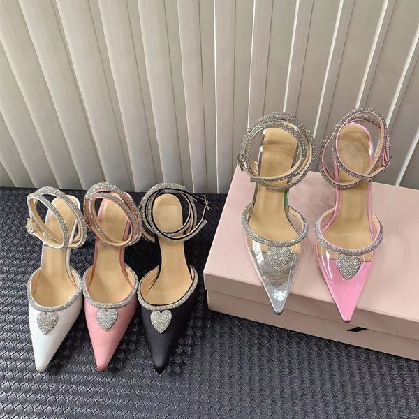 2023 rhinestone heart women high heels new pointy heel party bride shoes clear runway deisgner women sandals, Black
2023 rhinestone heart women high heels new pointy heel party bride shoes clear runway deisgner women sandals, Black
