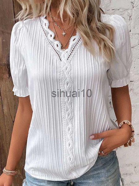 women's blouses shirts women's shirt blouse yellow-green violets white plain lace short sleeve casual basic v neck regular j230621
women's blouses shirts women's shirt blouse yellow-green violets white plain lace short sleeve casual basic v neck regular j230621