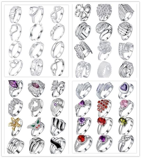48pcslot mixed style 925 sterling silver plated finger ring with zircon fashion cute party gift jewelry for women mixed size wjl17223419, Golden;silver
48pcslot mixed style 925 sterling silver plated finger ring with zircon fashion cute party gift jewelry for women mixed size wjl17223419, Golden;silver