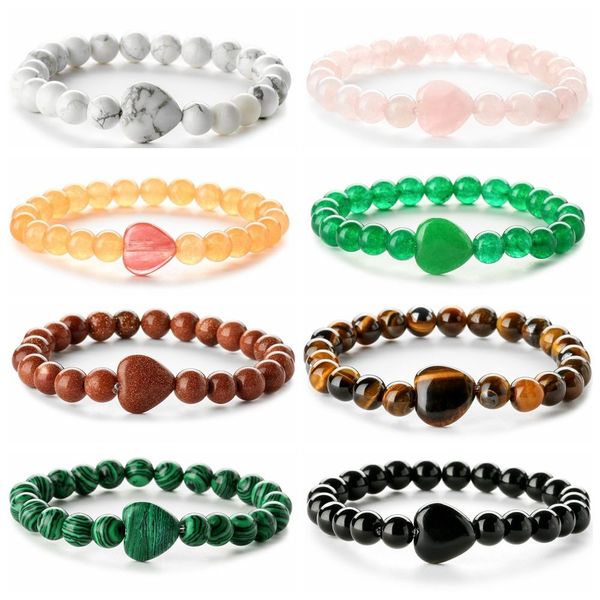 8mm natural stone heart shape bracelets tiger eye rose quartz bangles bracelet for women yoga jewelry, Black
8mm natural stone heart shape bracelets tiger eye rose quartz bangles bracelet for women yoga jewelry, Black