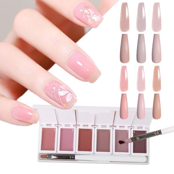 buriburi nude pure color gel nail polish palette with brushes set 6 colors pudding slurry gel polish set salon diy home manicure designs for, Red;pink
buriburi nude pure color gel nail polish palette with brushes set 6 colors pudding slurry gel polish set salon diy home manicure designs for, Red;pink
