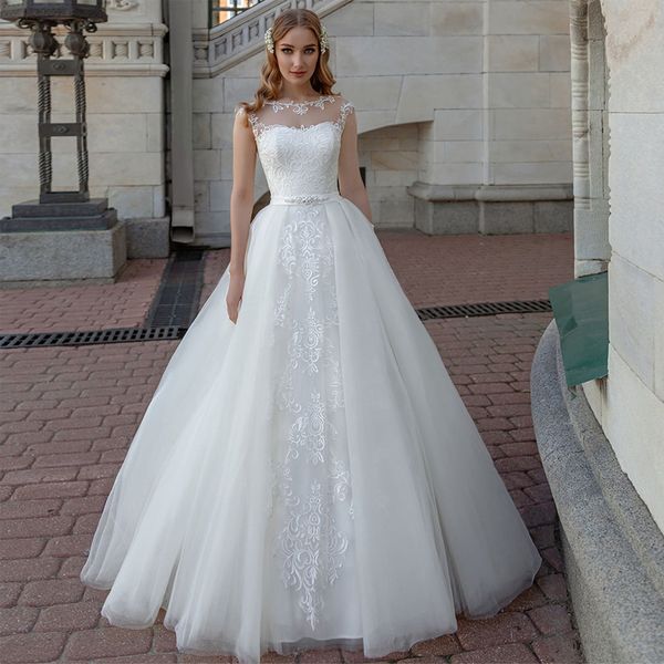 crystal lace wedding dress with long train chapel smiple tulle bridal wedding gown sleeveless women dress for bride, White
crystal lace wedding dress with long train chapel smiple tulle bridal wedding gown sleeveless women dress for bride, White