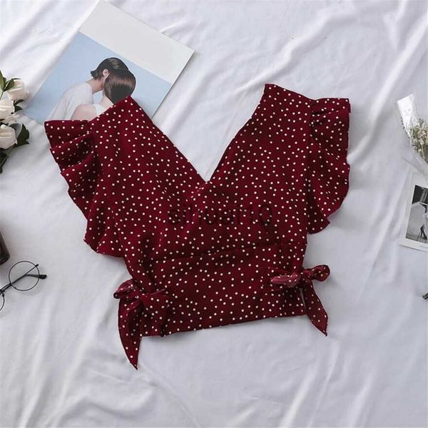 women's blouses shirts ladies 2020 ruffles chiffon blouse womens dot print v-neck shirts sleeveless lace up blouse ruffles women and b, White
women's blouses shirts ladies 2020 ruffles chiffon blouse womens dot print v-neck shirts sleeveless lace up blouse ruffles women and b, White