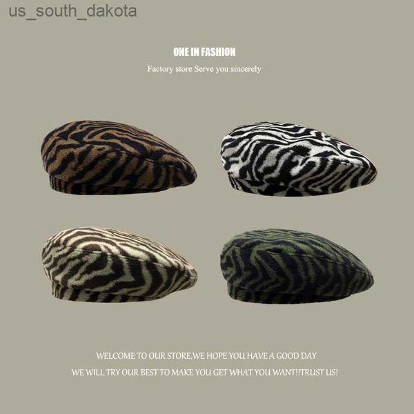 autumn and winter england retro zebra pattern beret ins street style fashionable modern concave shape painter women's hat, Blue;gray
autumn and winter england retro zebra pattern beret ins street style fashionable modern concave shape painter women's hat, Blue;gray