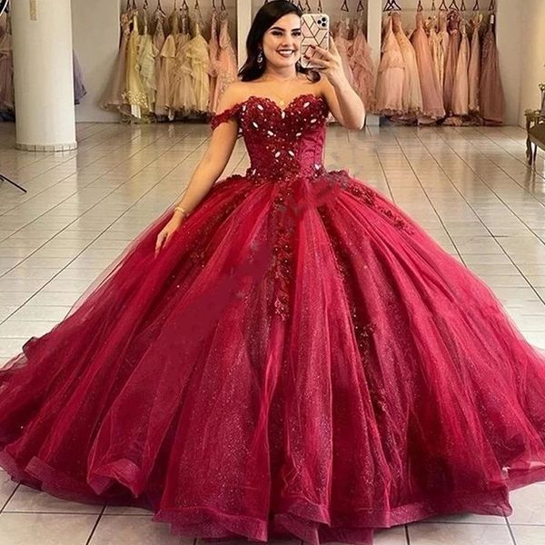 2023 dark red quinceanera dresses lace appliques crystal beads off shoulder corset back plus size formal party prom evening gowns, Blue;red
2023 dark red quinceanera dresses lace appliques crystal beads off shoulder corset back plus size formal party prom evening gowns, Blue;red