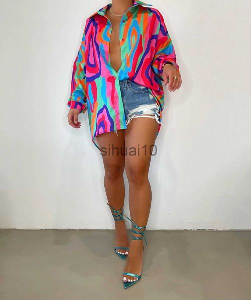women's blouses shirts echoine turn down collar long sleeve colorful print shirt casual loose shirt tie dye shirt feminine blouse j2306, White
women's blouses shirts echoine turn down collar long sleeve colorful print shirt casual loose shirt tie dye shirt feminine blouse j2306, White