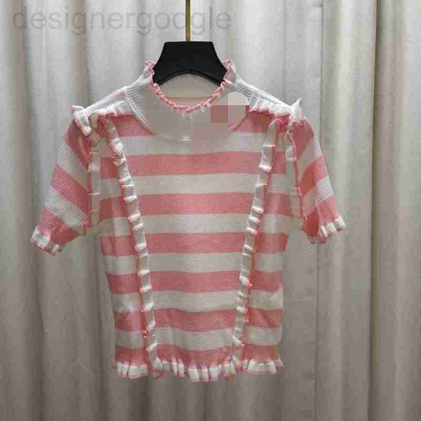 women's sweaters designer 228 2023 spring summer women sweater short sleeve crew neck pink black striped pullover womens yl 42z5, White;black
women's sweaters designer 228 2023 spring summer women sweater short sleeve crew neck pink black striped pullover womens yl 42z5, White;black
