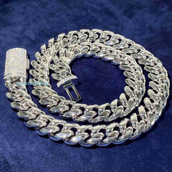 popular miami 12mm 14mm sterling silver iced out moissanite vvs diamond box lock stainless steel cuban chain necklace
popular miami 12mm 14mm sterling silver iced out moissanite vvs diamond box lock stainless steel cuban chain necklace