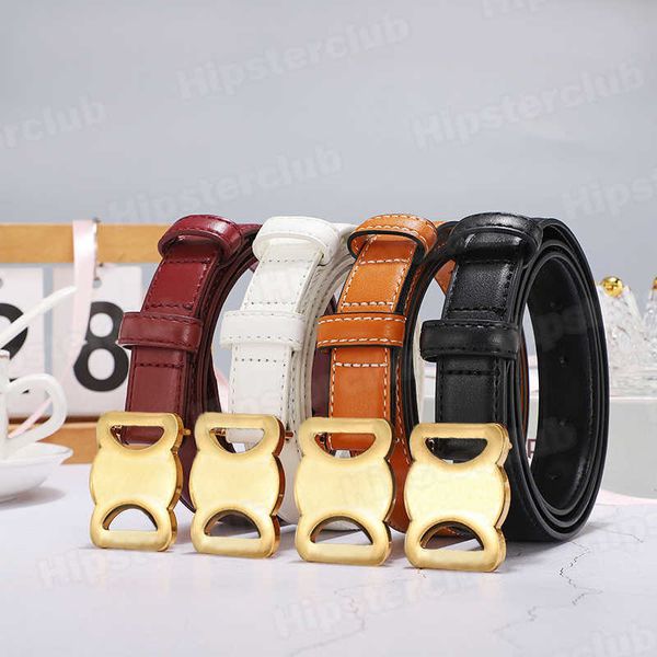 

fashion designer belt smooth buckle retro design thin waist belts for men women width 2.5cm genuine cowhide 8 color optional triomphe with b, Black;brown