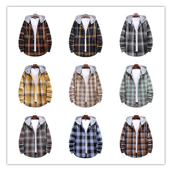 men's plaid long sleeve t shirt suit with hoodie 480 grams thick spring autumn all seasons wear loose cotton blend stretch durable outd, White;black
men's plaid long sleeve t shirt suit with hoodie 480 grams thick spring autumn all seasons wear loose cotton blend stretch durable outd, White;black