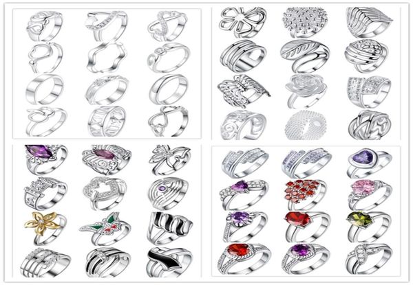 48pcslot mixed style 925 sterling silver plated finger ring with zircon fashion cute party gift jewelry for women mixed size wjl18092870, Golden;silver
48pcslot mixed style 925 sterling silver plated finger ring with zircon fashion cute party gift jewelry for women mixed size wjl18092870, Golden;silver