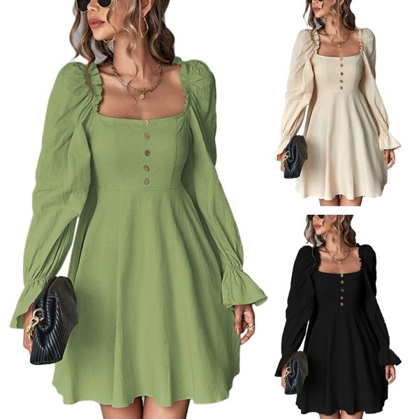 women's square neck long puff sleeve casual dresses a line sundress short mini dress summer fall babydoll dress gift, Black;gray
women's square neck long puff sleeve casual dresses a line sundress short mini dress summer fall babydoll dress gift, Black;gray