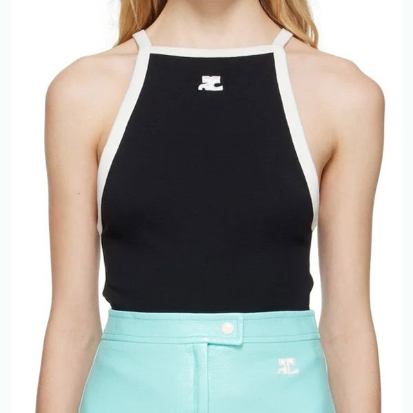 embroidered logo undershirt summer black and white high elasticity slim and versatile camisole top
embroidered logo undershirt summer black and white high elasticity slim and versatile camisole top