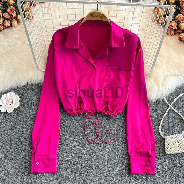 women's blouses shirts blouse woman long sleeve polo shirts women korean fashion drawstring chiffon blusas femme j230621, White
women's blouses shirts blouse woman long sleeve polo shirts women korean fashion drawstring chiffon blusas femme j230621, White