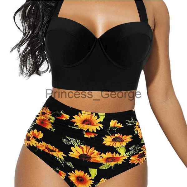 women's plus size swimwear hirigin plus size women flower bikini set 2023 new high waist push up swimwear padded bathing suit swimming, Black
women's plus size swimwear hirigin plus size women flower bikini set 2023 new high waist push up swimwear padded bathing suit swimming, Black