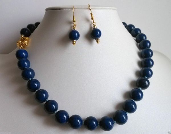 beautiful 12mm natural blue lapis lazuli necklace earrings jewelry set4015482, Black
beautiful 12mm natural blue lapis lazuli necklace earrings jewelry set4015482, Black