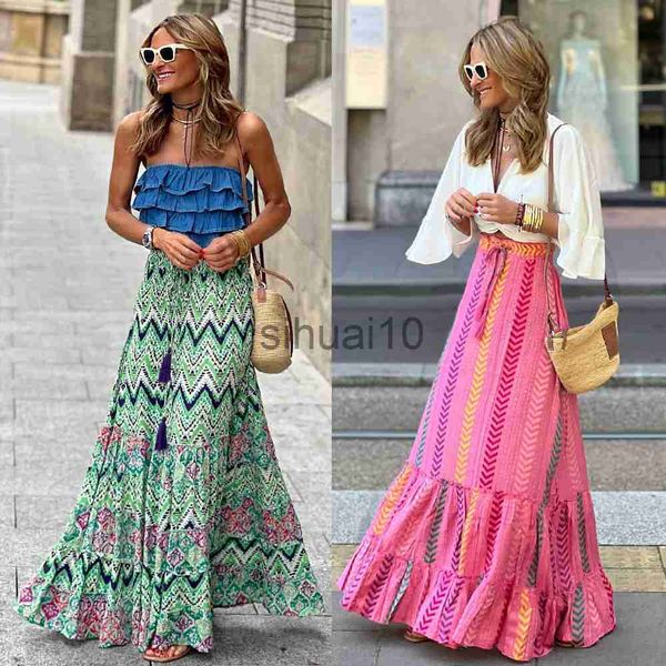 skirts summer high waist long floral a-line skirt women casual beach faldas female boho elastic waist holiday party maxi skirt j230621, Black
skirts summer high waist long floral a-line skirt women casual beach faldas female boho elastic waist holiday party maxi skirt j230621, Black
