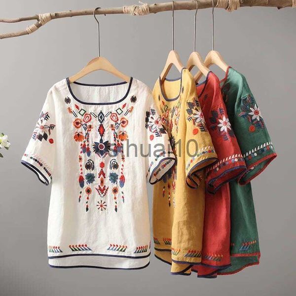 women's blouses shirts luxury embroidery floral tees women chinese style classic loose shirts casual vintage o neck short sleeve summer, White
women's blouses shirts luxury embroidery floral tees women chinese style classic loose shirts casual vintage o neck short sleeve summer, White