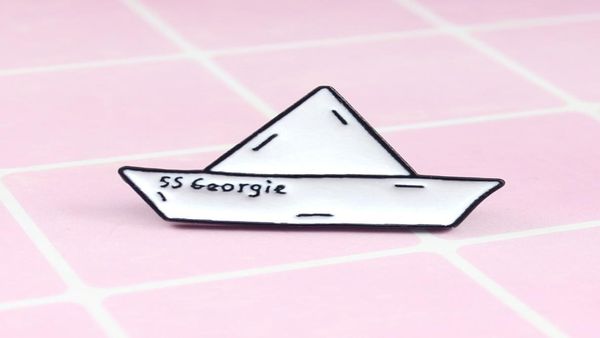 ss georgie paper boat enamel badge cartoon origami brooch paper boat maiden voyage cowboy lapels pin1585038, Gray
ss georgie paper boat enamel badge cartoon origami brooch paper boat maiden voyage cowboy lapels pin1585038, Gray