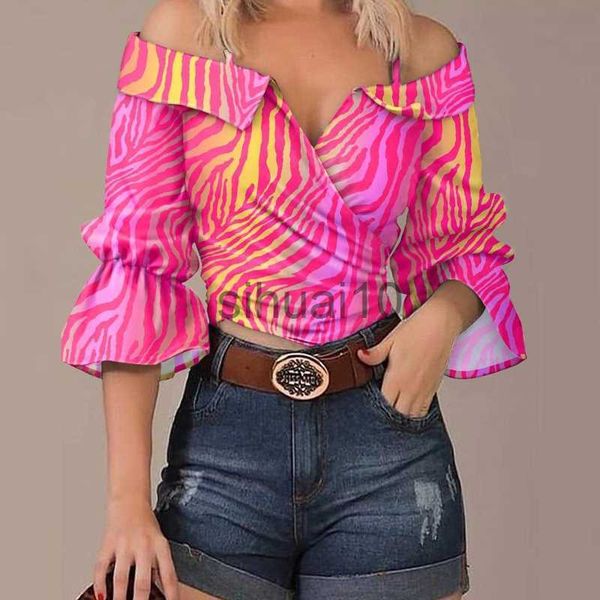 women's blouses shirts fashion off shoulder v-neck women blouse spring and summer diagonal collar flared sleeve slim shirt women's, White
women's blouses shirts fashion off shoulder v-neck women blouse spring and summer diagonal collar flared sleeve slim shirt women's, White