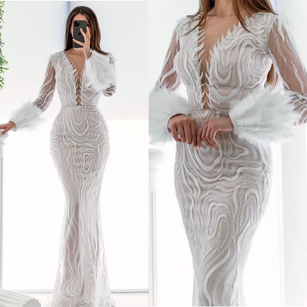 glamorous mermaid prom dresses v-neck stripe applicants on tulle feathers long sleeves zipper floor length custom made plus size party dress, Black
glamorous mermaid prom dresses v-neck stripe applicants on tulle feathers long sleeves zipper floor length custom made plus size party dress, Black