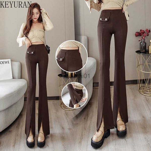 split zipper buttons flare pants women korean fashion casual office lady black trousers female high waist long pants traf s2xl l230621, Black;white
split zipper buttons flare pants women korean fashion casual office lady black trousers female high waist long pants traf s2xl l230621, Black;white