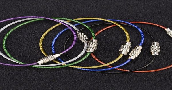 fashion stainless steel wire keychain cable key ring for outdoor hiking rubber key ring color wire ring lock buckle3652742, Silver
fashion stainless steel wire keychain cable key ring for outdoor hiking rubber key ring color wire ring lock buckle3652742, Silver