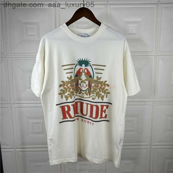 designer fashion clothing tees tshirt 2023 summer new rhude diamond parrot flower print slogan loose cotton short sleeve tshirt for men wome, White;black
designer fashion clothing tees tshirt 2023 summer new rhude diamond parrot flower print slogan loose cotton short sleeve tshirt for men wome, White;black