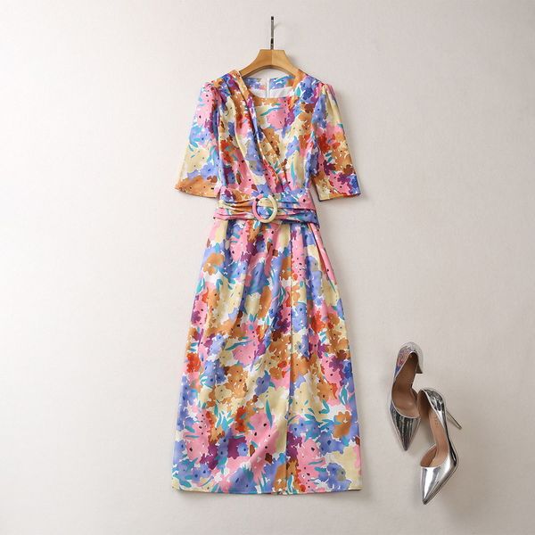 european and american women's clothes 2023 summer new round neck five-point sleeve fashion pleated print dress xxl, Black;gray
european and american women's clothes 2023 summer new round neck five-point sleeve fashion pleated print dress xxl, Black;gray