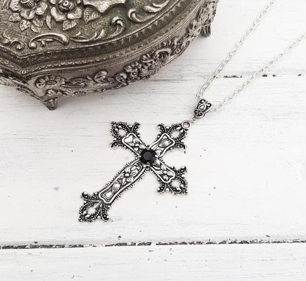 jewelry accessories fashion jewelrynecklace large detailed cross black drill jewel necklace silver color tone pendant goth punk je8810051
jewelry accessories fashion jewelrynecklace large detailed cross black drill jewel necklace silver color tone pendant goth punk je8810051