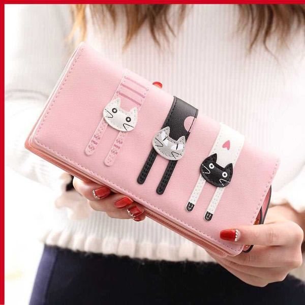 stylish and exquisite small purse wallet women's long 2023 new fashion cute three cats personality mini card bag, Red;black
stylish and exquisite small purse wallet women's long 2023 new fashion cute three cats personality mini card bag, Red;black
