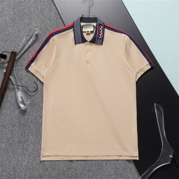 luxury brands mens designer polos t-shirt summer fashion breathable short sleeve lapel casual shirts m-3xl ss, White;black