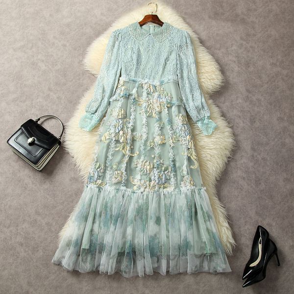 european and american women's clothes 2023 summer new beaded doll collar long-sleeved lace patchwork jacquard pleated dress, Black;gray
european and american women's clothes 2023 summer new beaded doll collar long-sleeved lace patchwork jacquard pleated dress, Black;gray