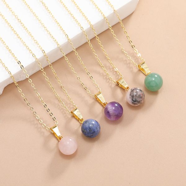 simple round ball geometry crystal quartzs necklace for women men opal natural stone pendant jewelry, Silver
simple round ball geometry crystal quartzs necklace for women men opal natural stone pendant jewelry, Silver