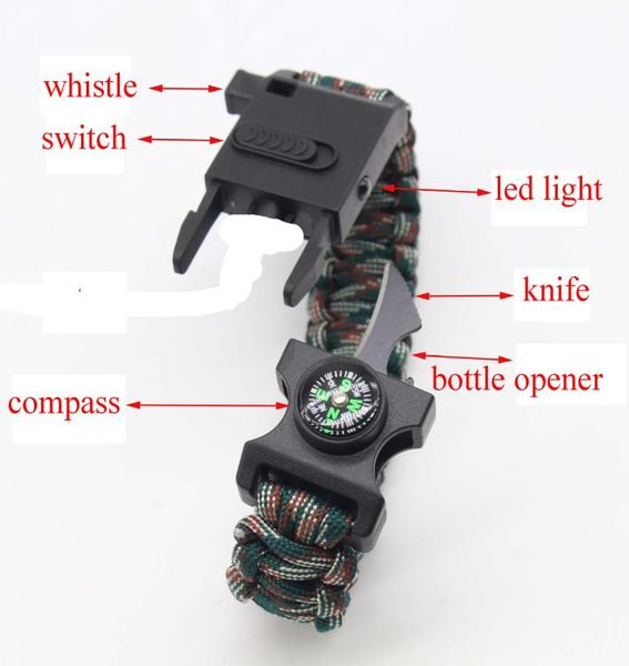 2021 latest multifunction outdoor survival bracelet parachute cord emergency paracord camping bracelet with led light4298889, Golden;silver
2021 latest multifunction outdoor survival bracelet parachute cord emergency paracord camping bracelet with led light4298889, Golden;silver