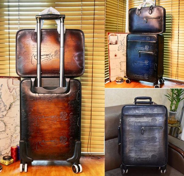 trolley case formula scritto leather rolling suitcase handmade artificial color change 060176
trolley case formula scritto leather rolling suitcase handmade artificial color change 060176
