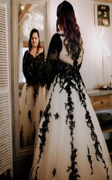 plus size a line wedding dress black appliques hollow back with long train bridal gowns custom made tulle v neck wedding dresses4717479, White
plus size a line wedding dress black appliques hollow back with long train bridal gowns custom made tulle v neck wedding dresses4717479, White