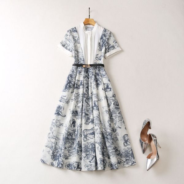 european and american women's clothes 2023 summer new short sleeve stand collar animal print fashion belt pleated dress xxl, Black;gray
european and american women's clothes 2023 summer new short sleeve stand collar animal print fashion belt pleated dress xxl, Black;gray