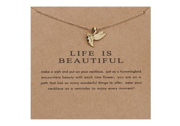 life is beautiful hummingbird necklace personality insect clavicle chain card necklace2835150, Silver
life is beautiful hummingbird necklace personality insect clavicle chain card necklace2835150, Silver