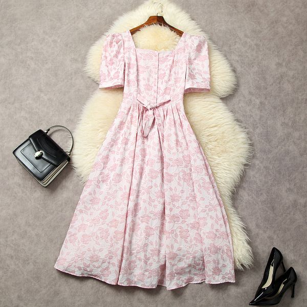 european and american women's clothes 2023 summer new short sleeve square collar fashion pink print dress, Black;gray
european and american women's clothes 2023 summer new short sleeve square collar fashion pink print dress, Black;gray