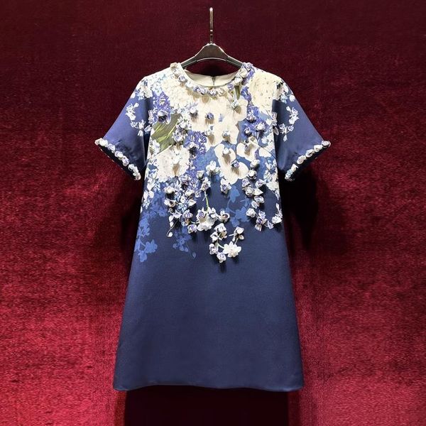 european and american women's clothes 2023 summer new round neck short sleeve three-dimensional flowers purple print dress, Black;gray
european and american women's clothes 2023 summer new round neck short sleeve three-dimensional flowers purple print dress, Black;gray