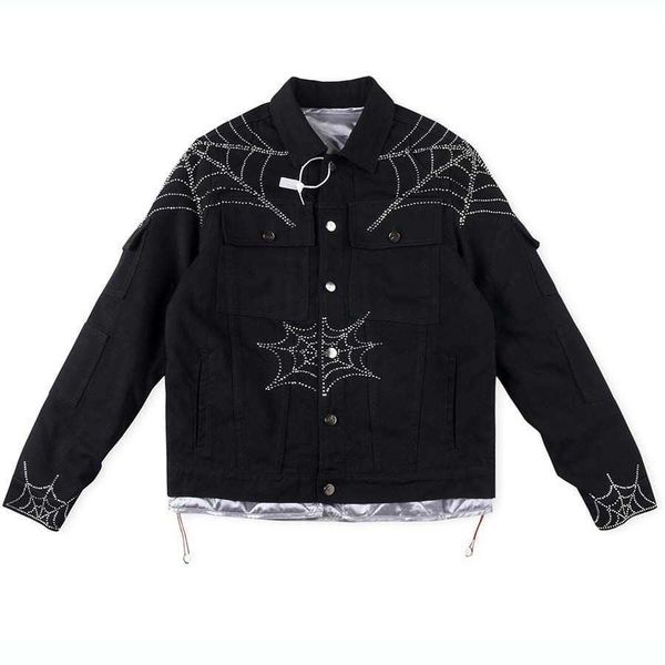 winter mens denim jacket with diamond inlaid spider baseball jacket sp5der designer jackets men women hip-hop cardigan coat, Black;brown
winter mens denim jacket with diamond inlaid spider baseball jacket sp5der designer jackets men women hip-hop cardigan coat, Black;brown